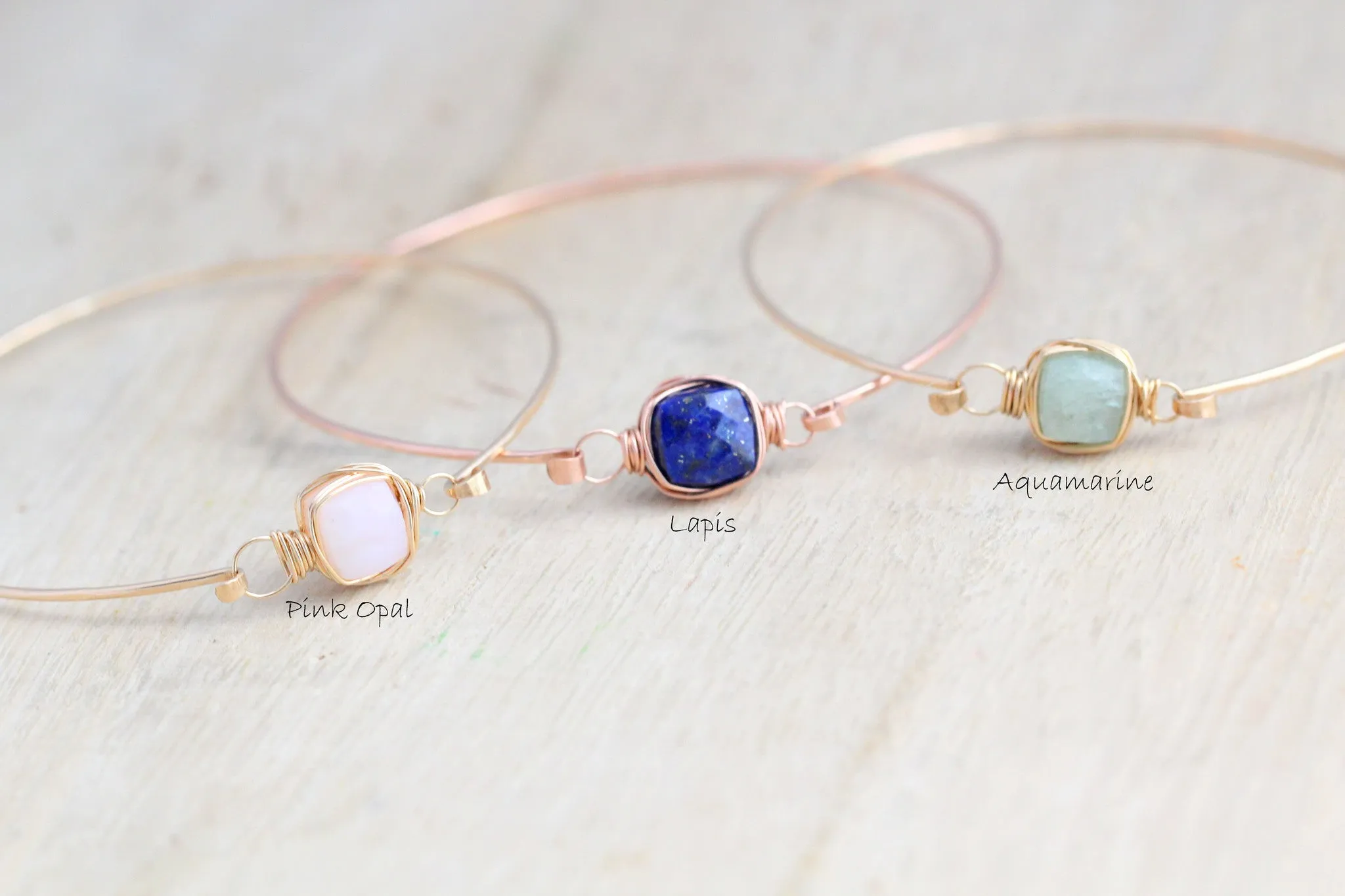 Lapis Lazuli Bezel Wrapped Bangle