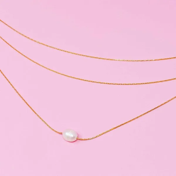 Layered Freshwater Pearl Pendant Necklace