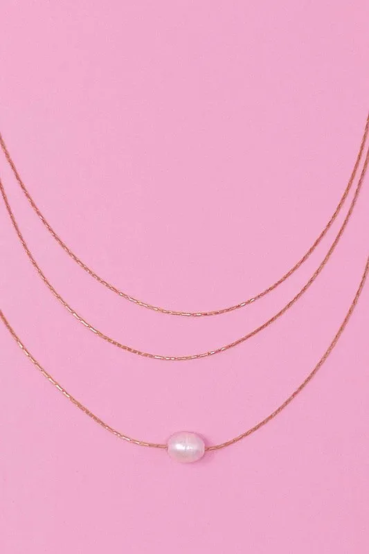 Layered Freshwater Pearl Pendant Necklace