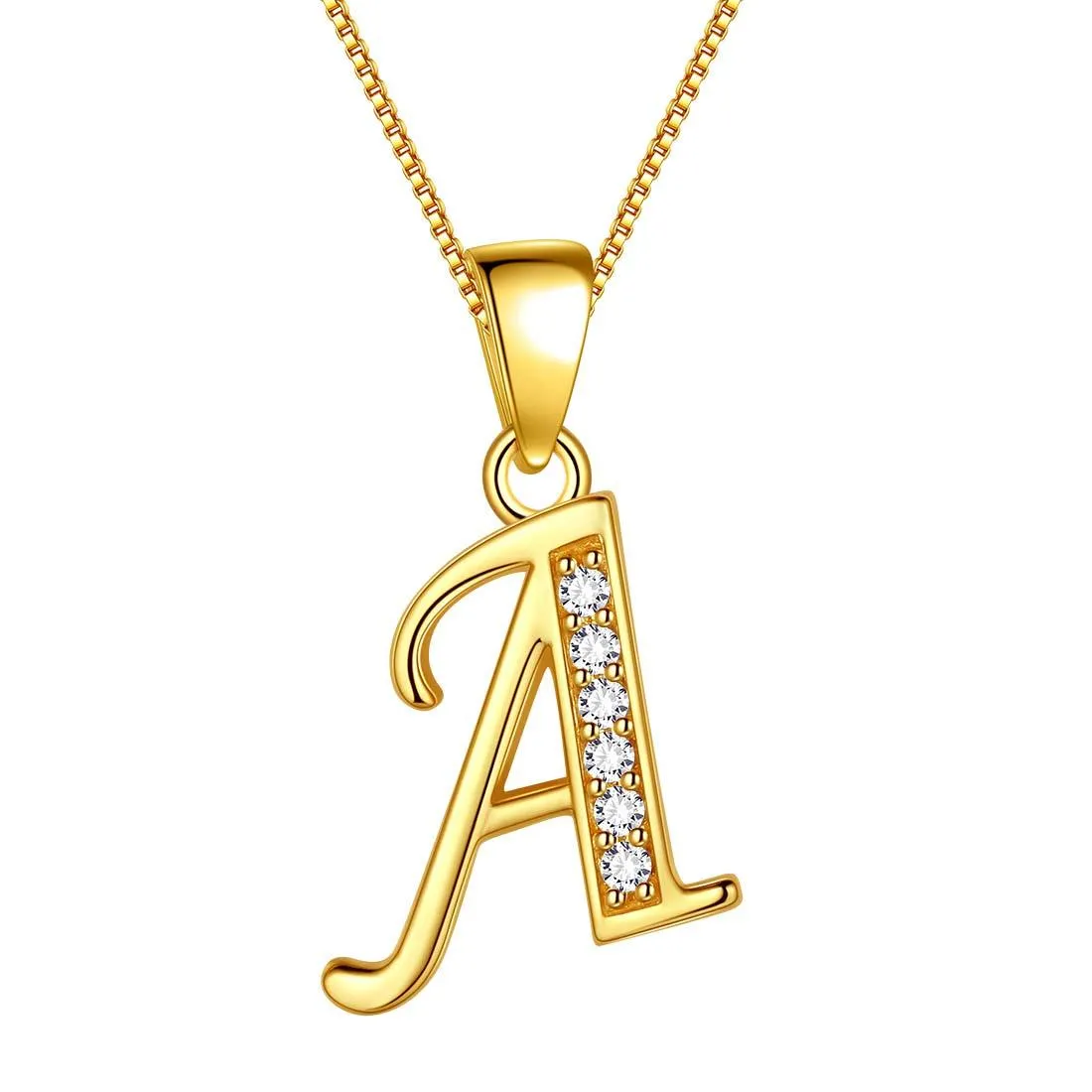 Letter A Initial Necklaces Pendant Women Men Name Jewelry Gift 925 Silver