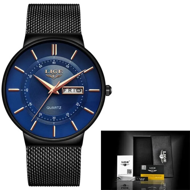 LIGE Women's Luxury Brand Ultra-thin Watches