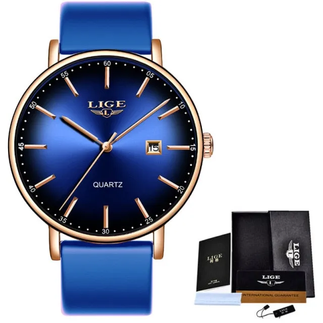 LIGE Women's Luxury Brand Ultra-thin Watches