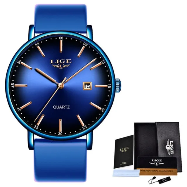 LIGE Women's Luxury Brand Ultra-thin Watches