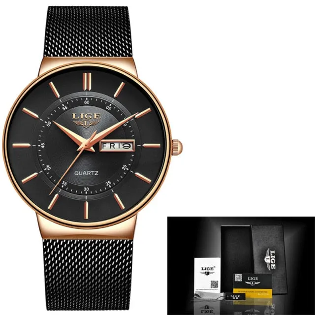 LIGE Women's Luxury Brand Ultra-thin Watches