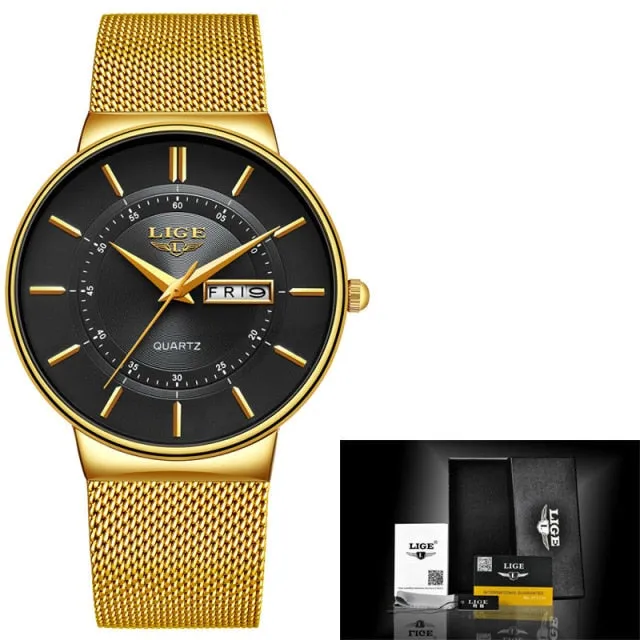 LIGE Women's Luxury Brand Ultra-thin Watches