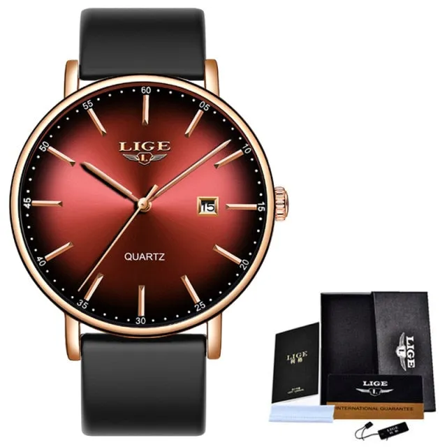LIGE Women's Luxury Brand Ultra-thin Watches
