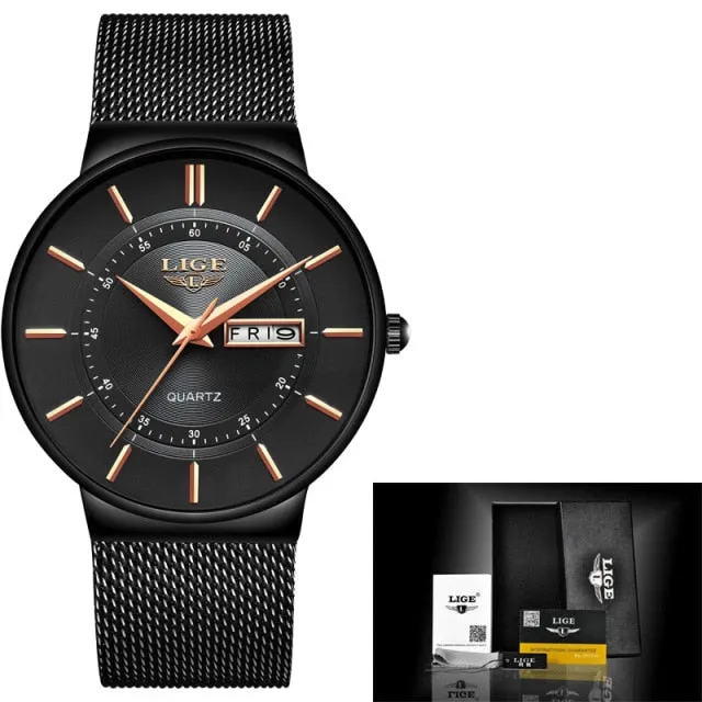 LIGE Women's Luxury Brand Ultra-thin Watches