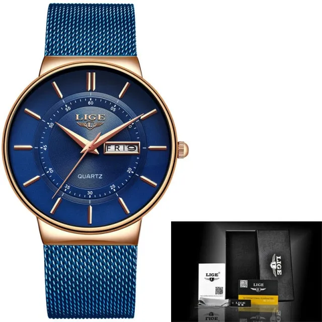 LIGE Women's Luxury Brand Ultra-thin Watches