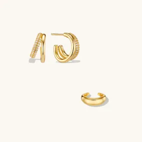 Lisa's Duo Layered Ear Stack Bundle Gold