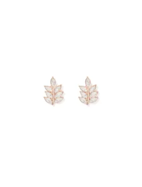 Lorelei Leaf Stone Stud Earrings