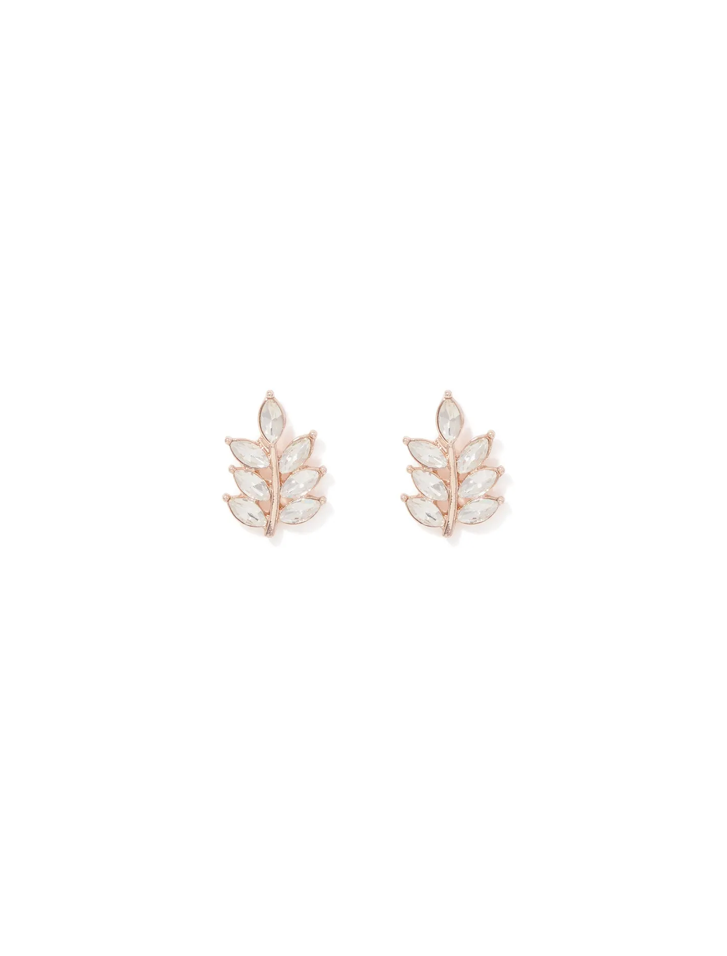 Lorelei Leaf Stone Stud Earrings