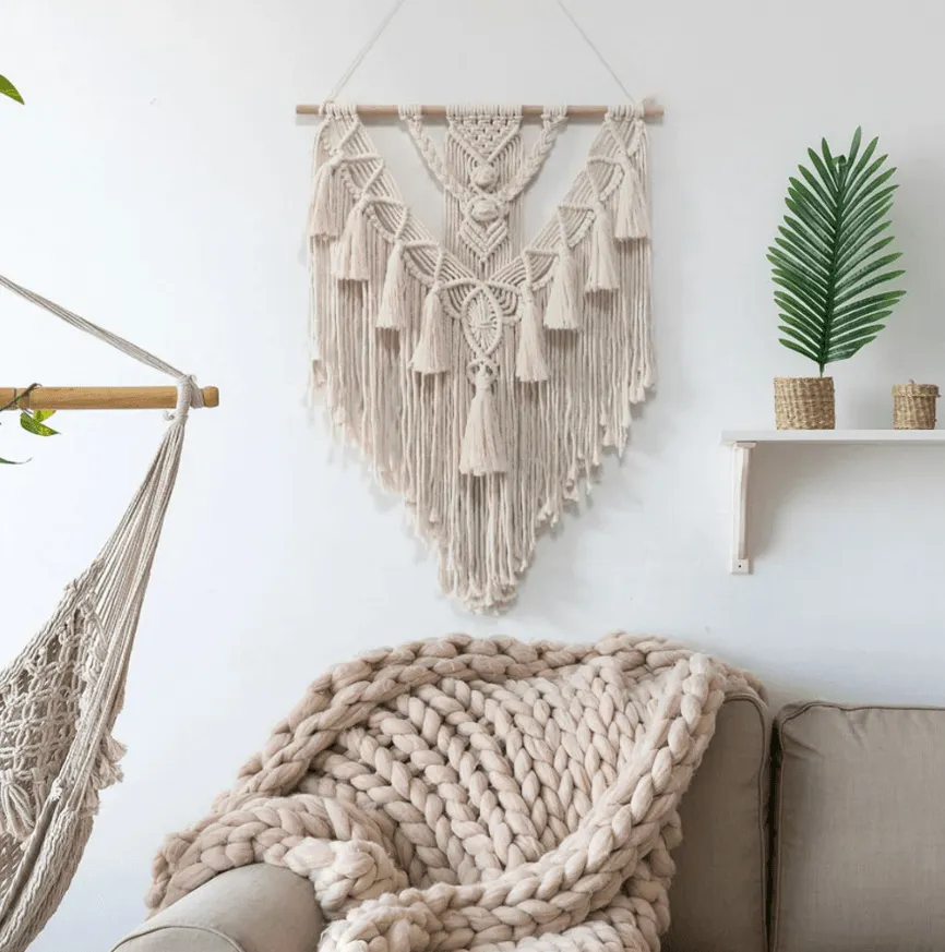 Macrame Wall Hanging Multi-Tassel Handmade boho wall decor for Room Decoration