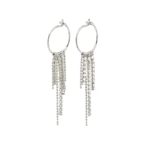MAJA crystal waterfall hoop earrings silver-plated