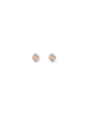 Maya Metal Flower & Crystal Stud Earrings