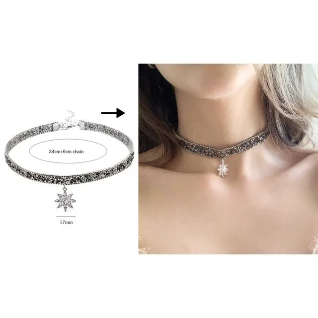 MAYTRENDS  - Ice Lotus Flower Choker