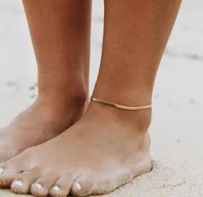 MEDUSA 18K GOLD WATERPROOF SNAKE CHAIN ANKLET