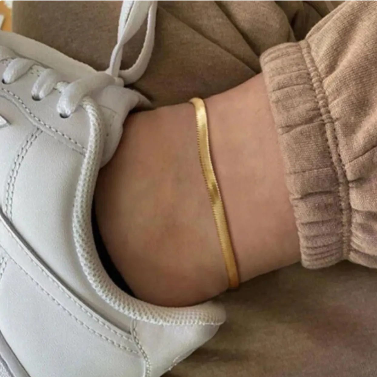 MEDUSA 18K GOLD WATERPROOF SNAKE CHAIN ANKLET