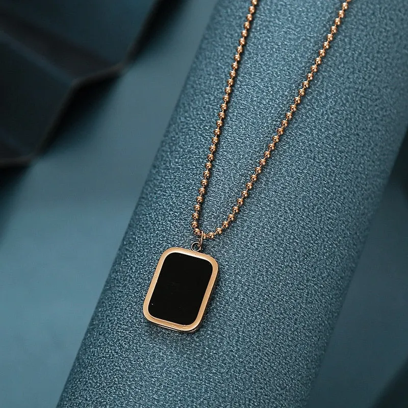 Minimalism Geometric Shape Choker Charms Beaded Chain Necklaces Pendants For Women