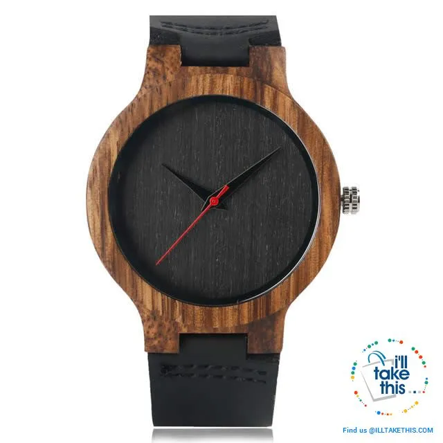 Minimalist Handmade Women's/Men's Ultra sleek Style Wooden Watches, all Gift Boxed - 3 Colors