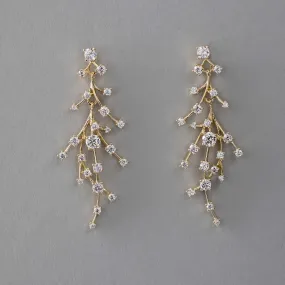 Minimalist Waterfall CZ Bridal Earrings