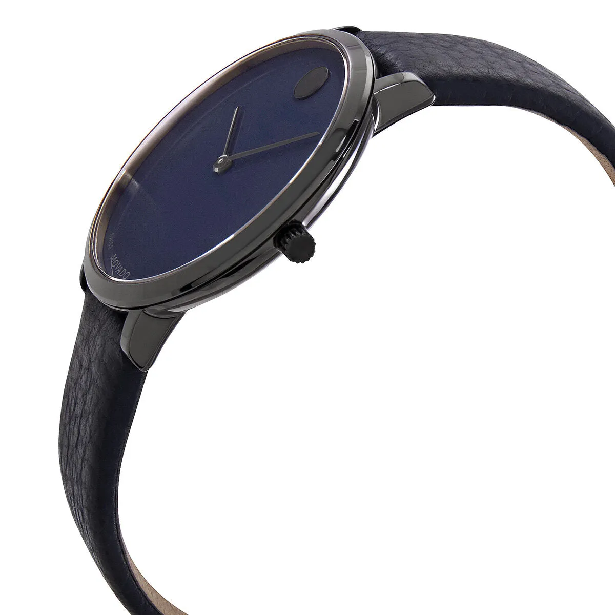 Movado Modern 47 Ultra Slim Quartz Blue Museum  Dial Ladies Watch 0607341