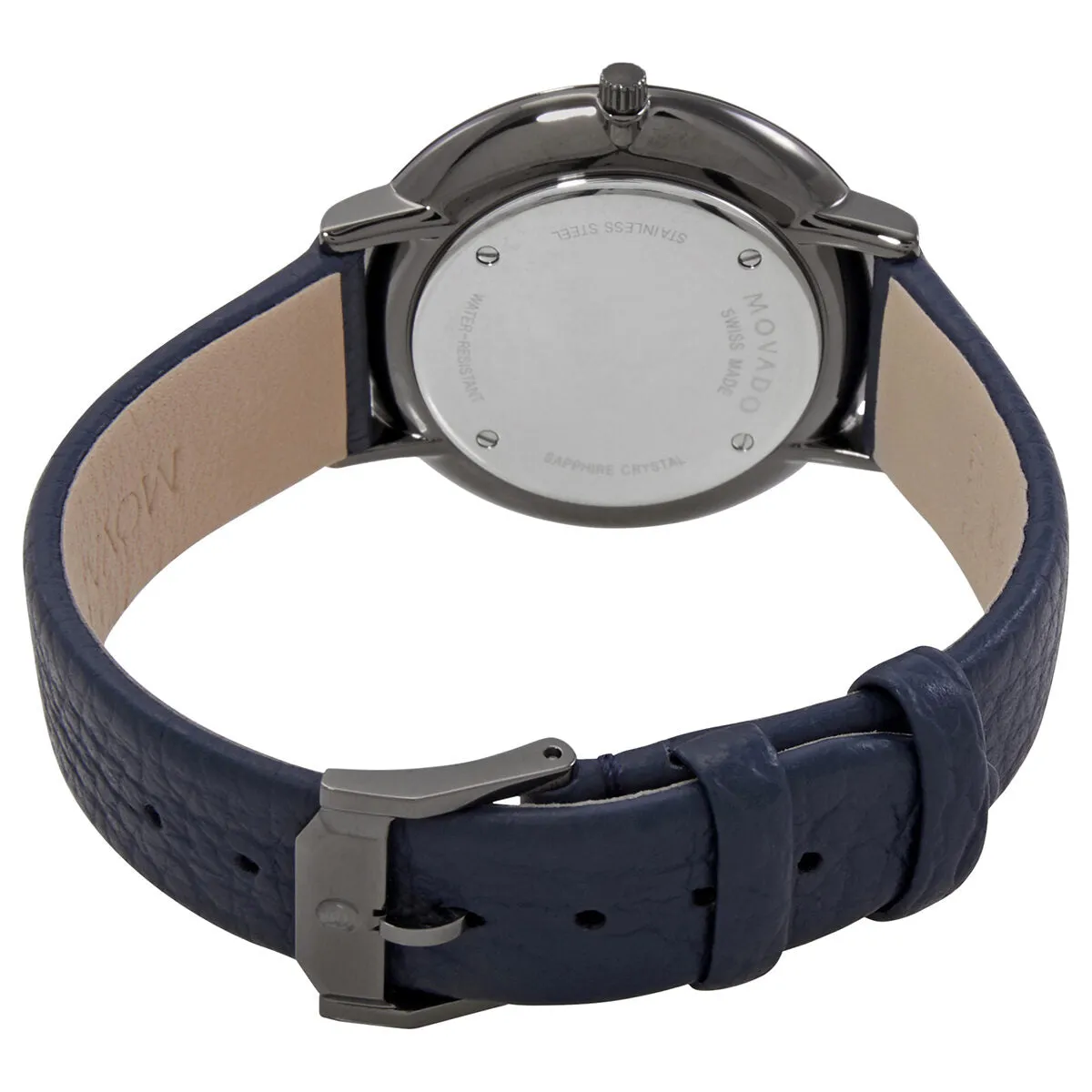 Movado Modern 47 Ultra Slim Quartz Blue Museum  Dial Ladies Watch 0607341