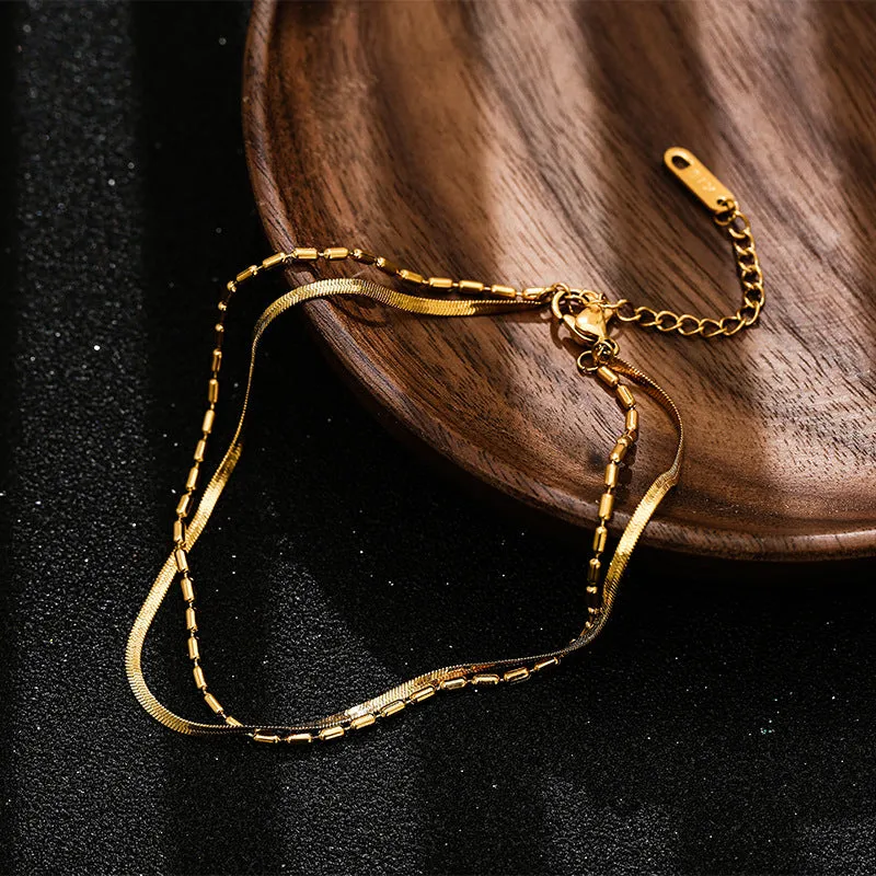 Multilayer Gold 18K Gold Plated Women's Anklet