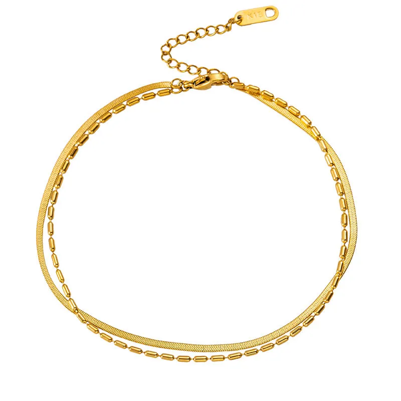 Multilayer Gold 18K Gold Plated Women's Anklet