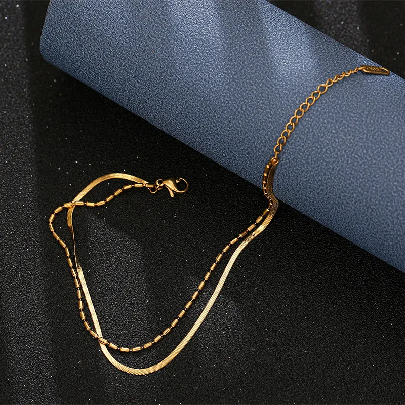 Multilayer Gold 18K Gold Plated Women's Anklet