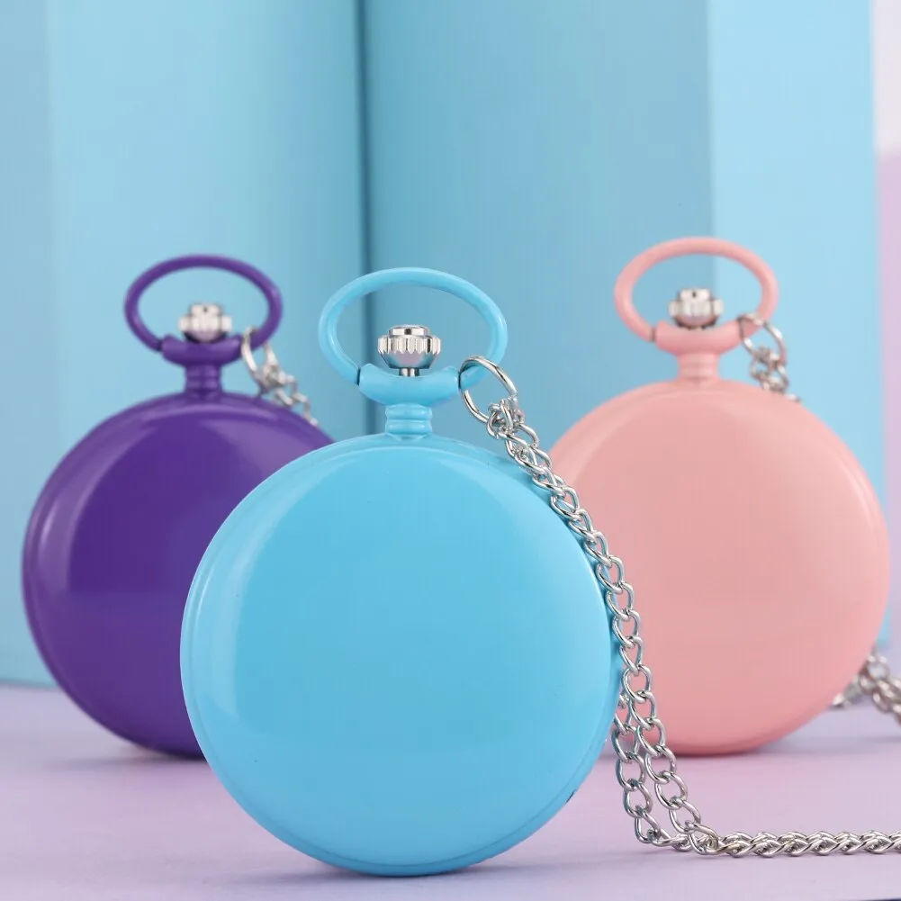 Multiple Colors Smooth Case Pocket Watch