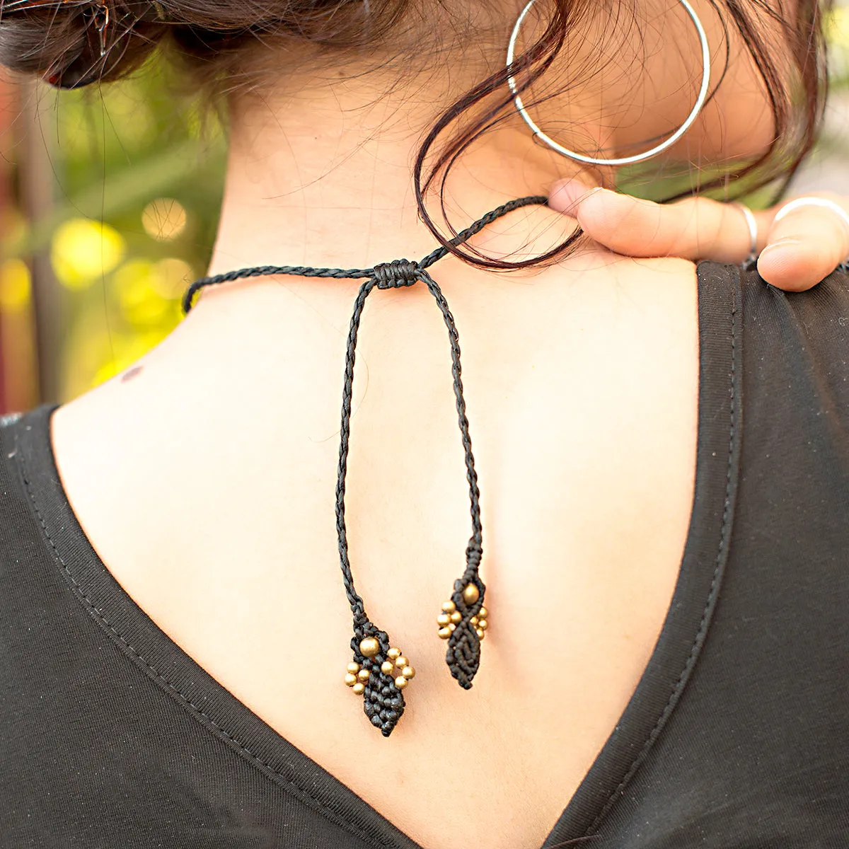 Nagini Macrame Pendant with Azurite Stone