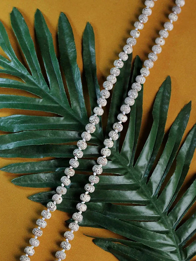 Natural Star Moon Bodhi Beaded Knotted Japamala Necklace WithTassel Meditation