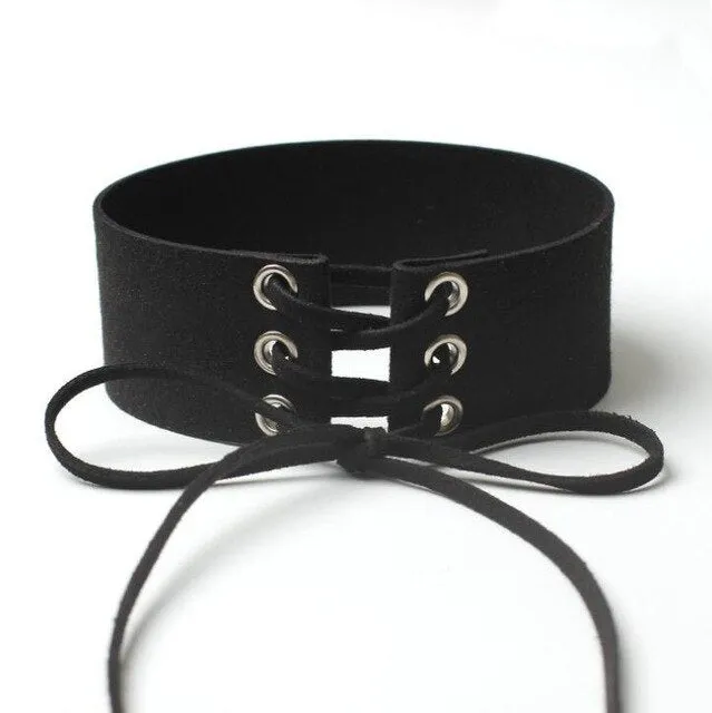 New Black Velvet Choker Necklace Gold Chain Bar Chokers Necklace