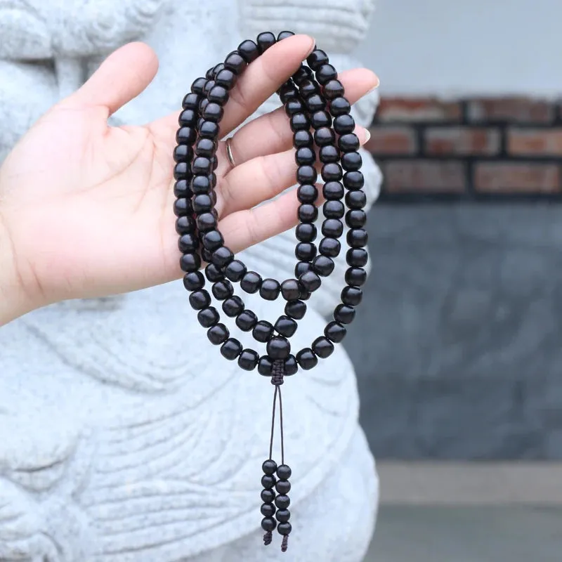 New Ebony Beaded Necklace 99 Pieces 108 Mara