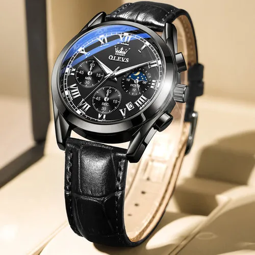 Olevs Top Brand Mens Quartz Watch Noctilucent Business Waterproof