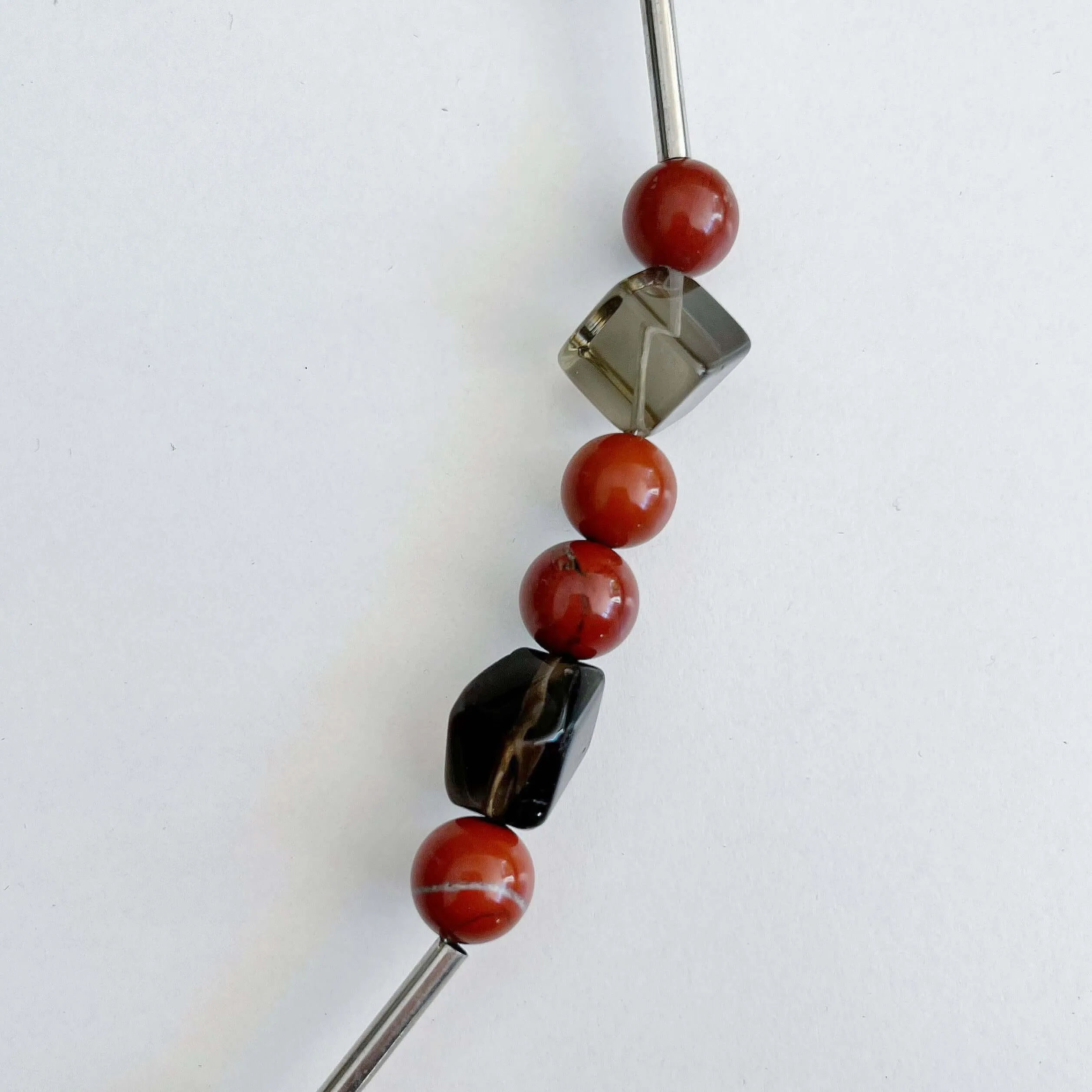 Orange Agate & Smokey Quartz Necklace