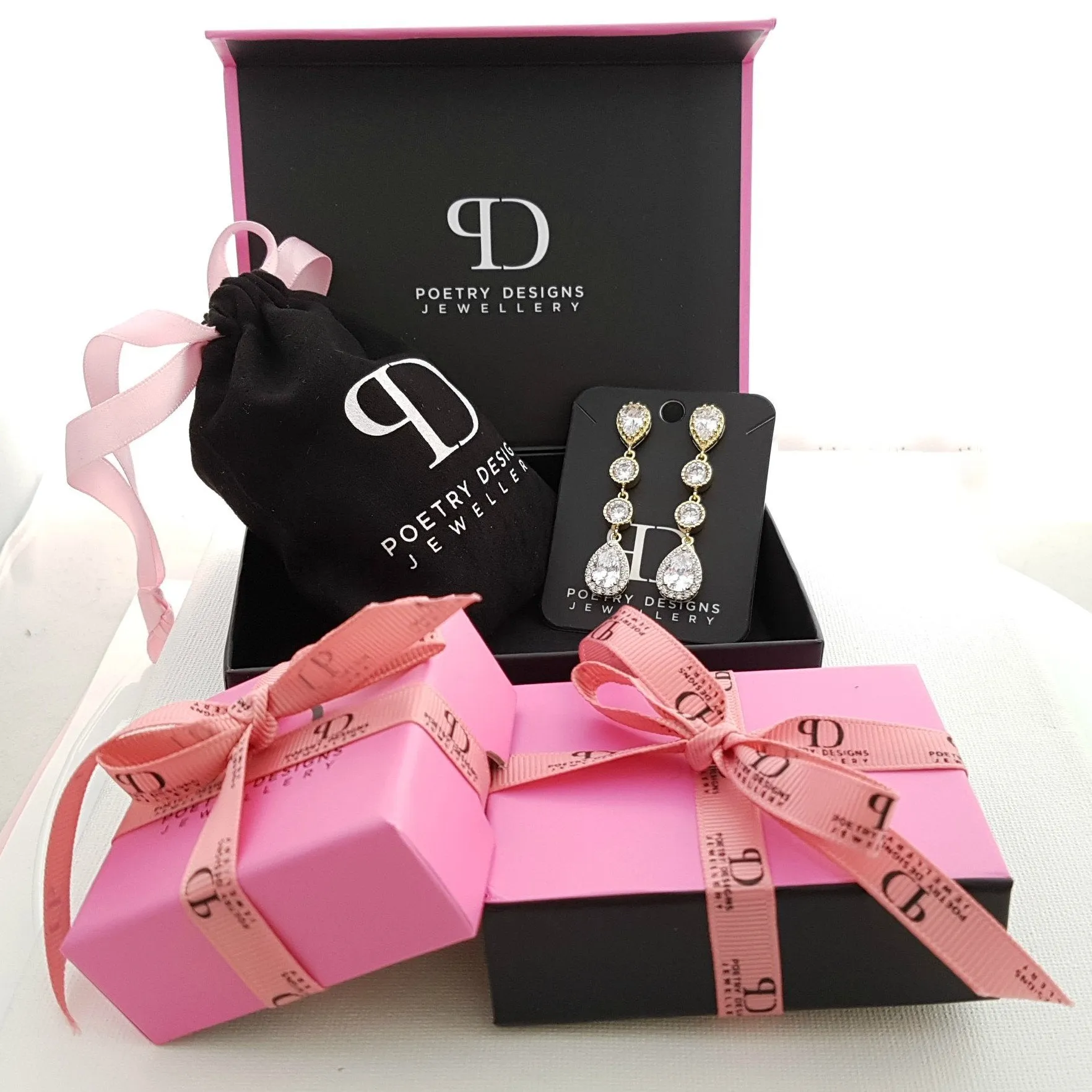 Oval Cubic Zirconia Wedding Stud Earrings- Emily