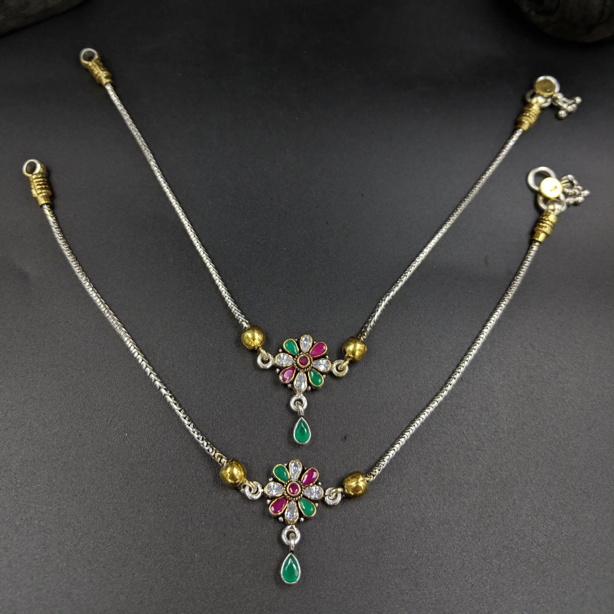 Padmini Ratna Anklets - Gold Plated