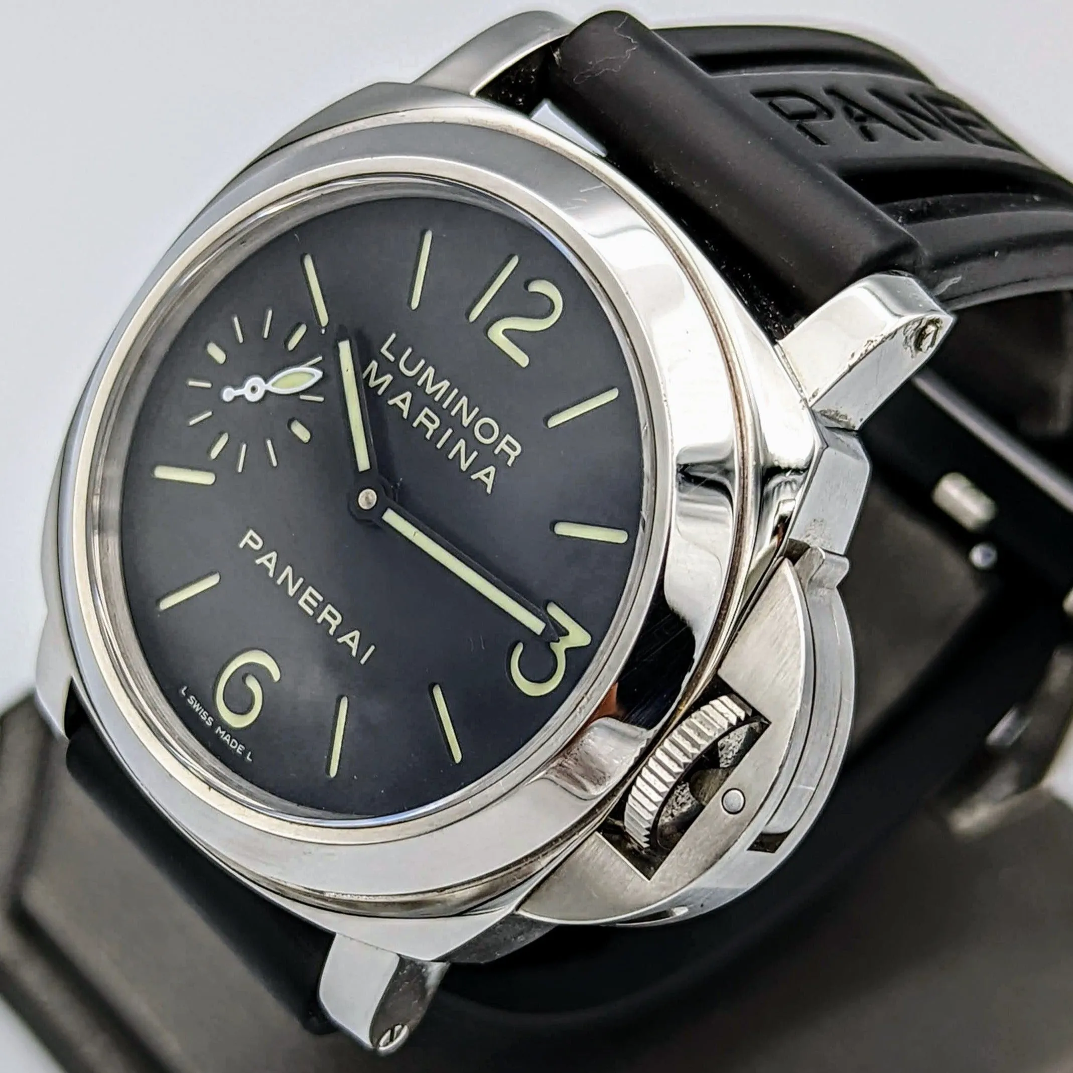 PANERAI Luminor Marina Manual Watch Original Strap Swiss Wristwatch