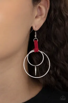 Paparazzi Earring ~ Fearless Fusion - Red