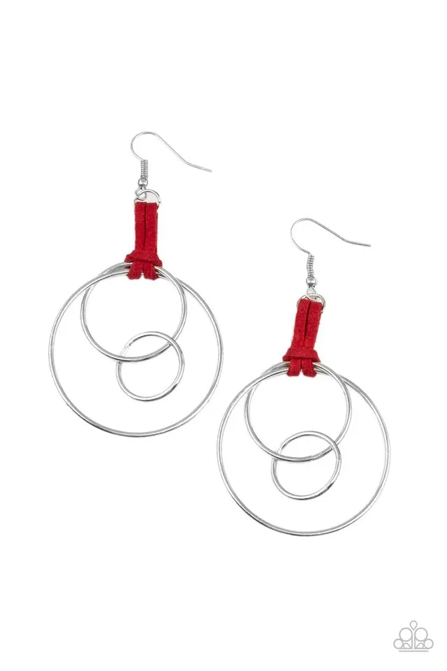 Paparazzi Earring ~ Fearless Fusion - Red