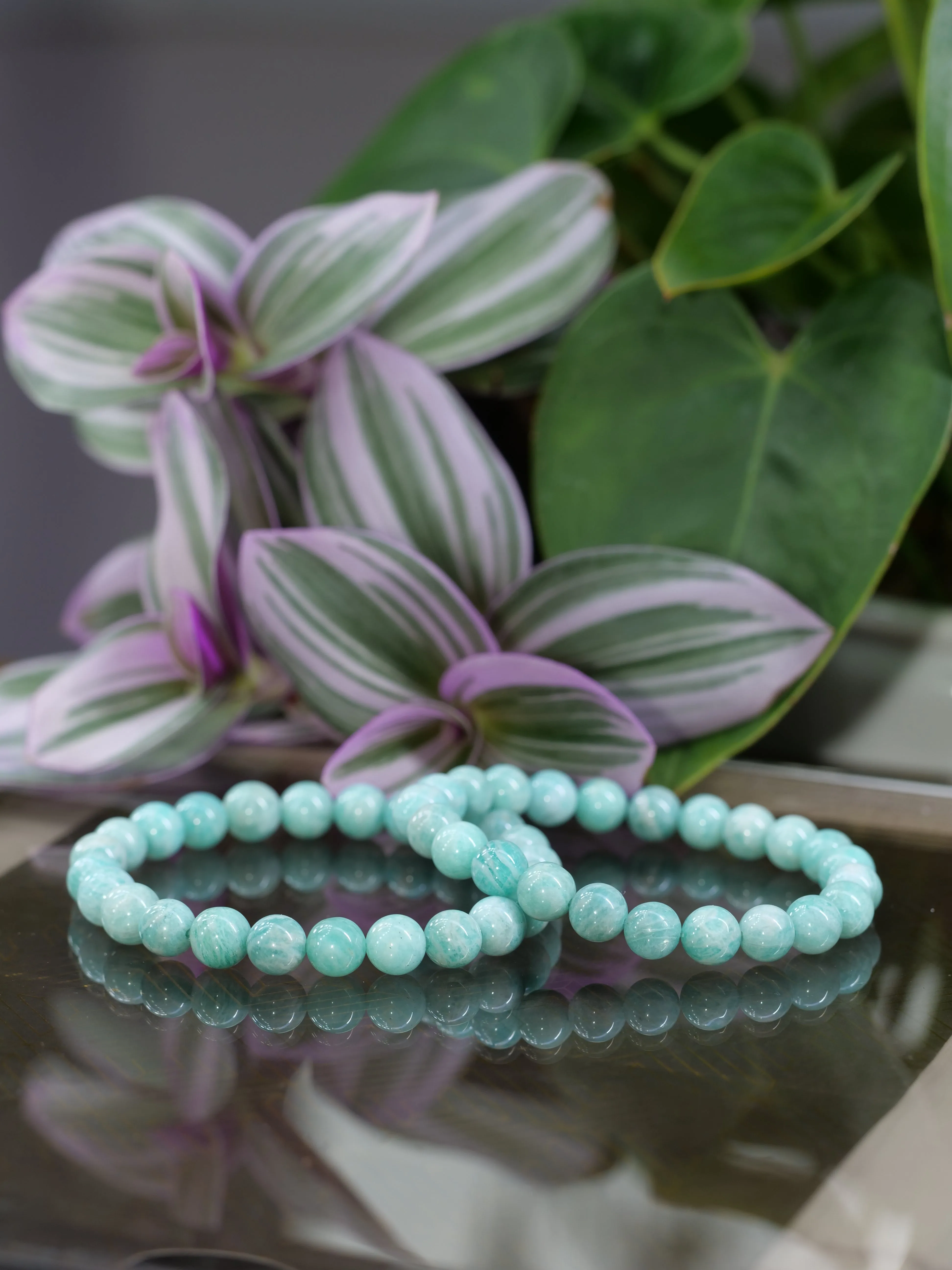 Peru Amazonite 8mm Beaded Natural Gemstone Elastic Bracelet, Genuine Top Grade Gift Jewelry, Men Women Fashion Crystal Energy Jewellery