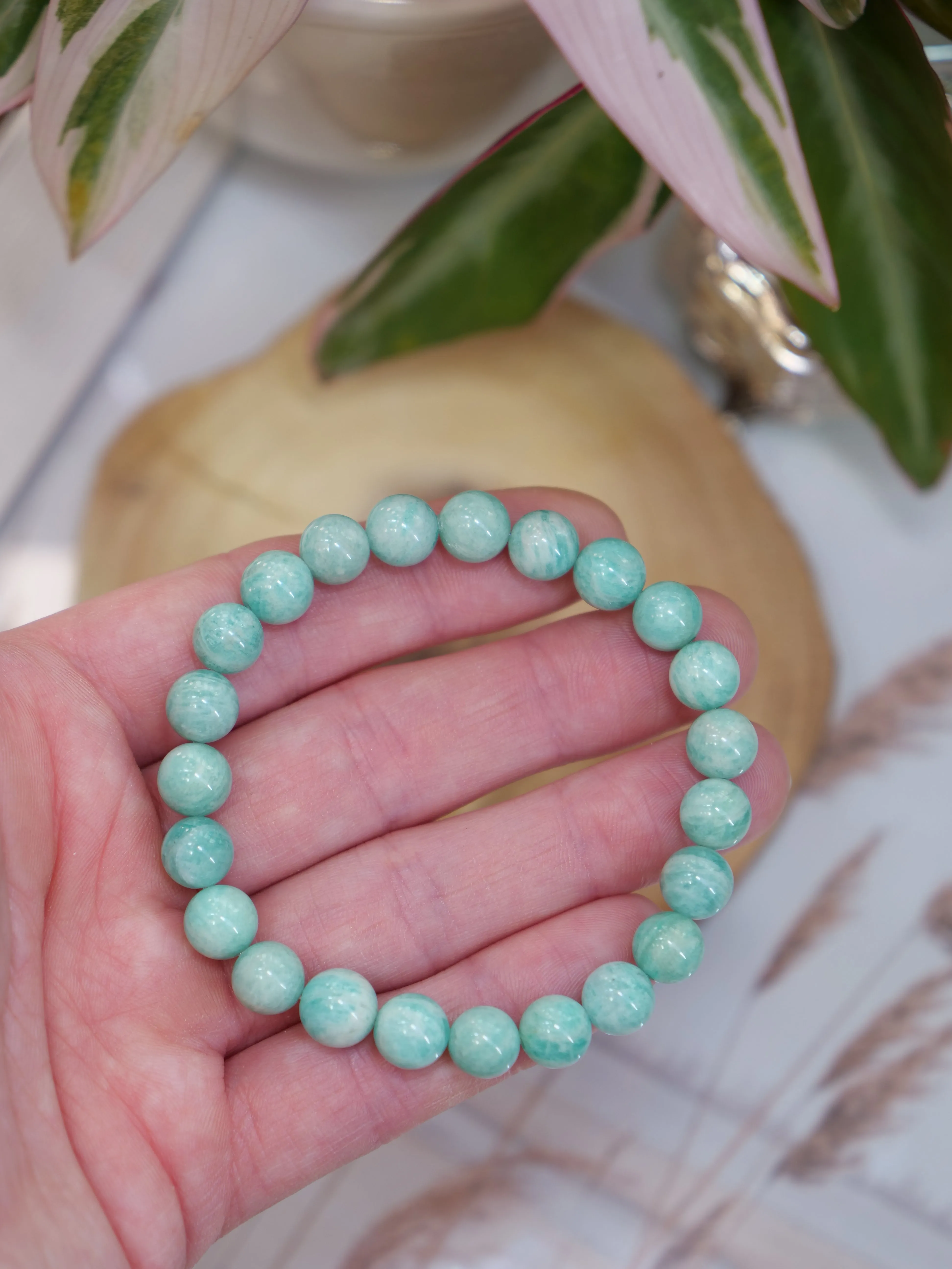 Peru Amazonite 8mm Beaded Natural Gemstone Elastic Bracelet, Genuine Top Grade Gift Jewelry, Men Women Fashion Crystal Energy Jewellery