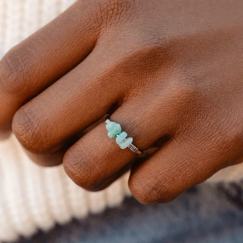 Pura Vida Bracelets Wire Wrapped Gemstone Ring