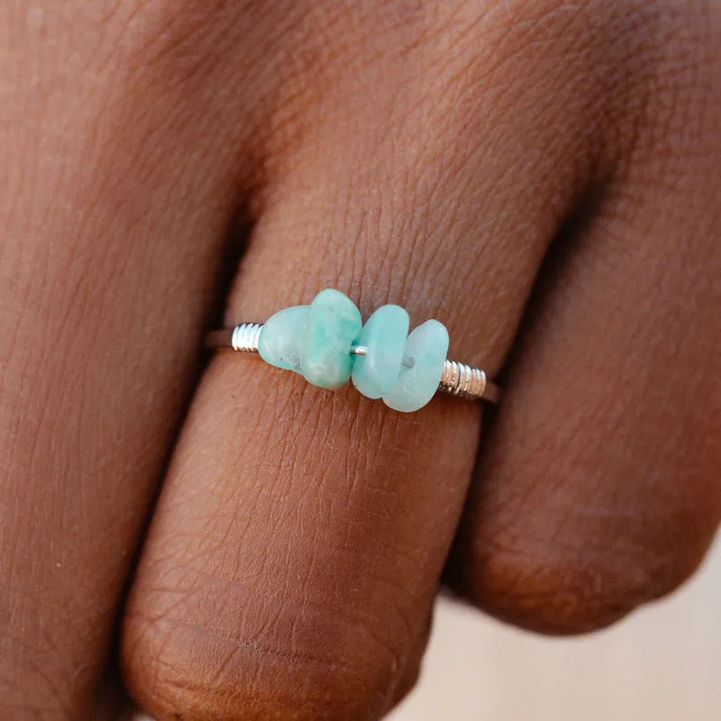 Pura Vida Bracelets Wire Wrapped Gemstone Ring