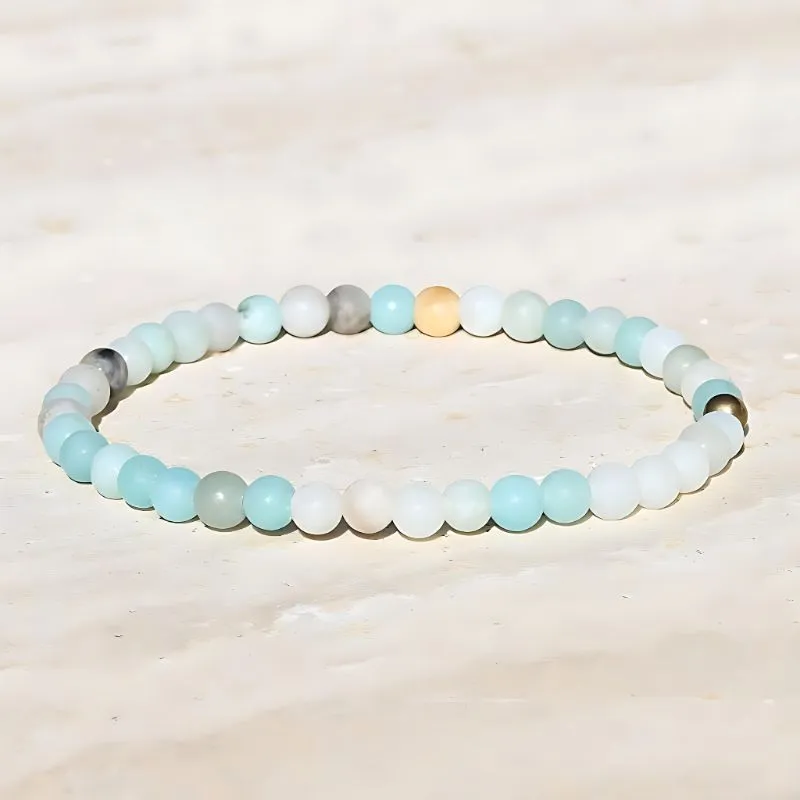 "Communication" Matte Amazonite Delicate Bracelet