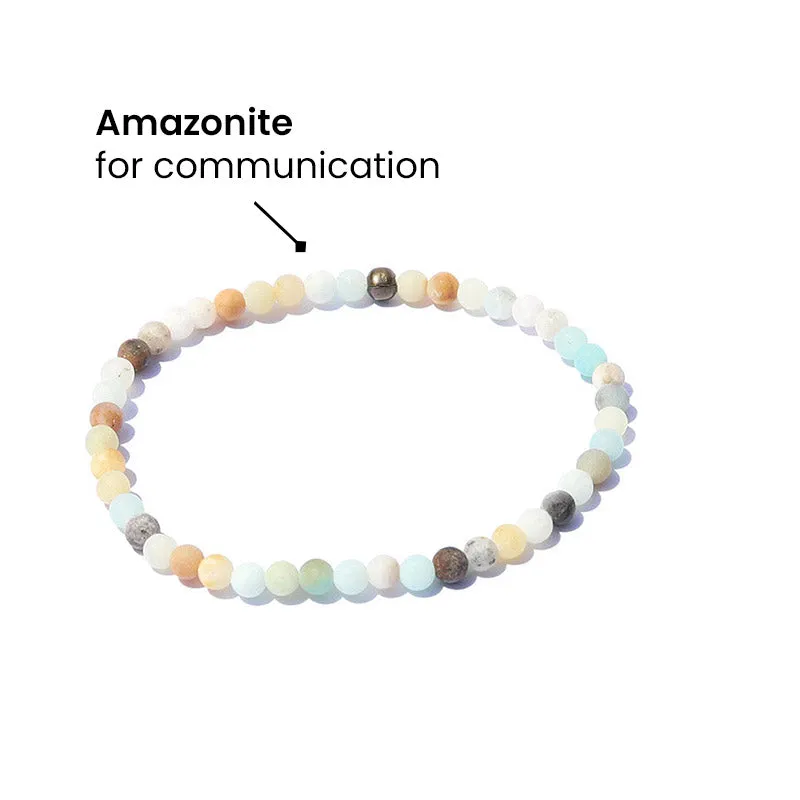 "Communication" Matte Amazonite Delicate Bracelet