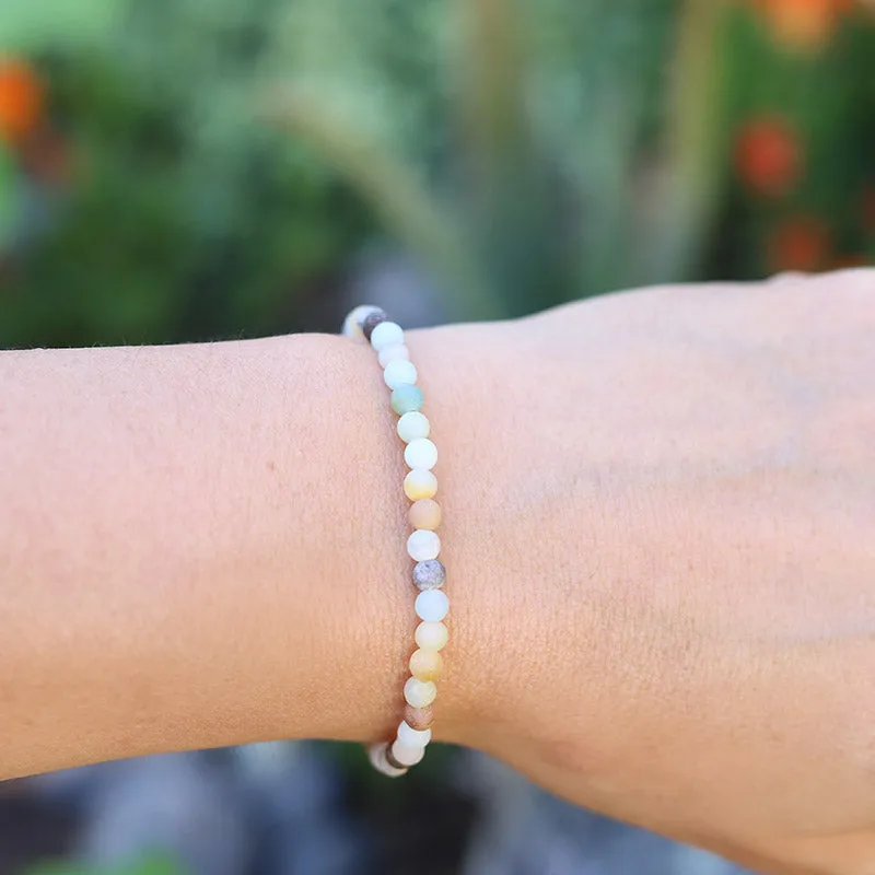 "Communication" Matte Amazonite Delicate Bracelet