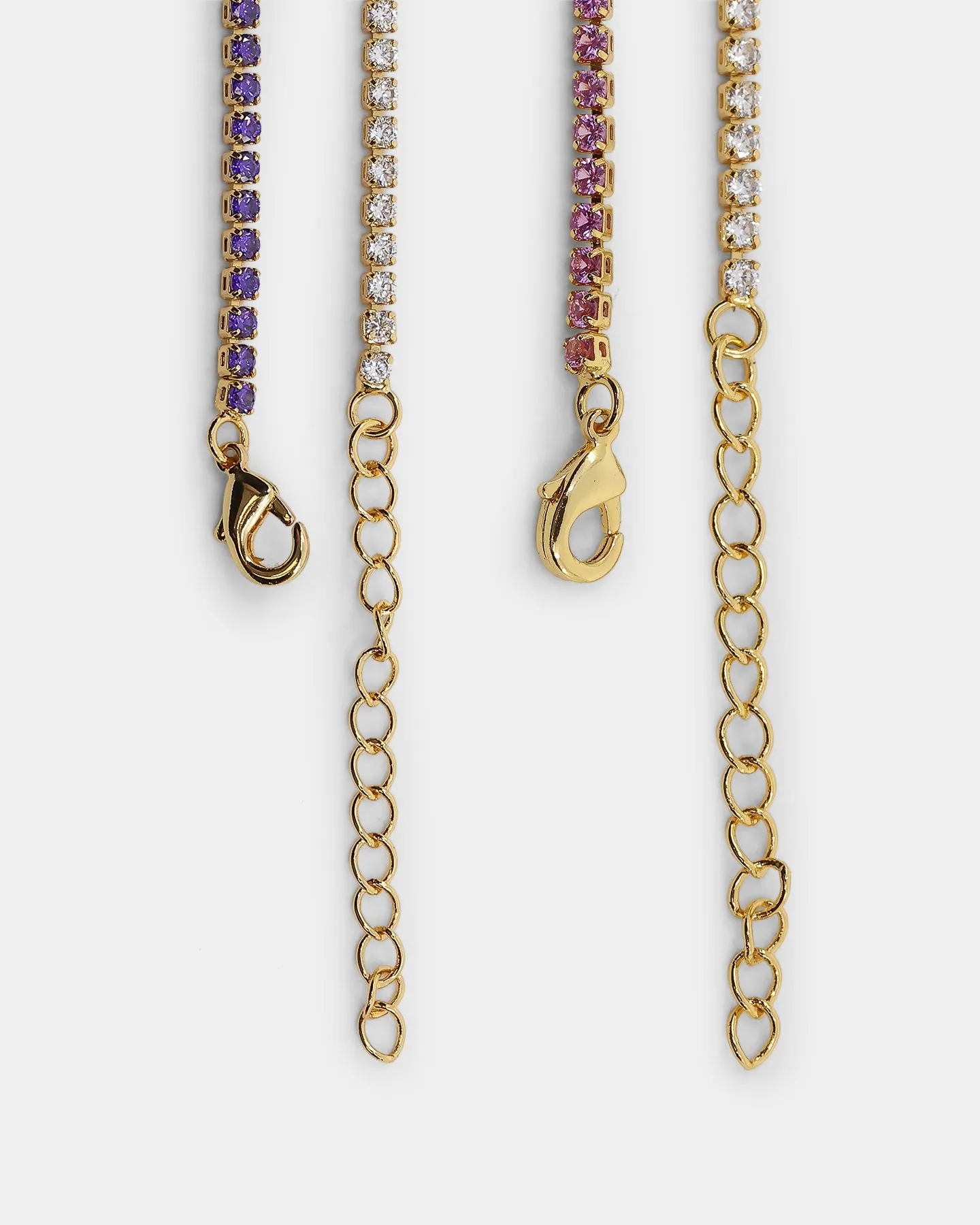 Raising Hell Lizzie Micro Choker Set Gold/Pink/Purple