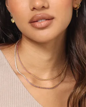 Raising Hell Lizzie Micro Choker Set Gold/Pink/Purple